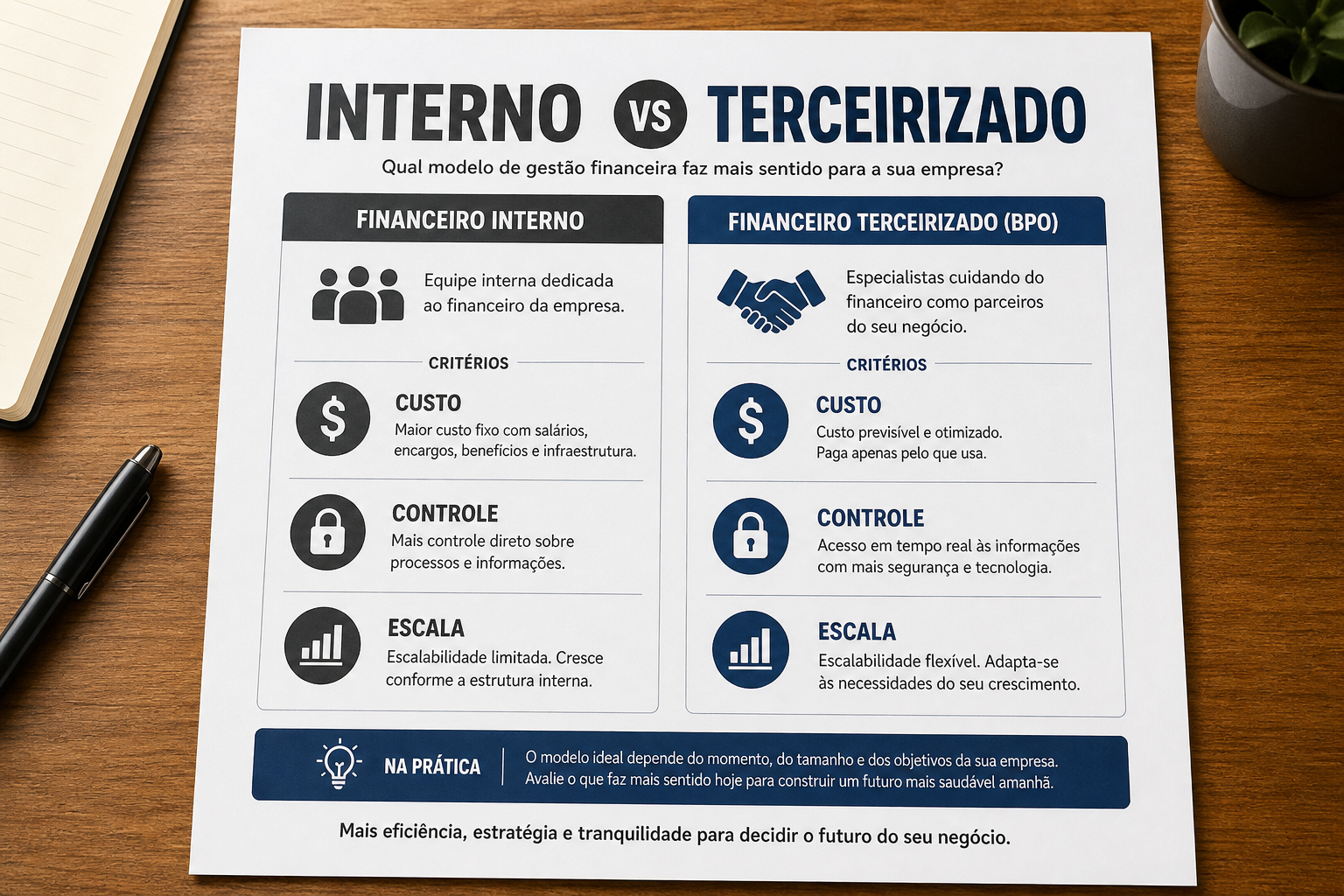 Financeiro interno vs terceirizado: comparação para PMEs — blog contabilidade — Apollo Gestão Financeira Financeiro interno vs terceirizado: comparação para PMEs — blog contabilidade Apollo