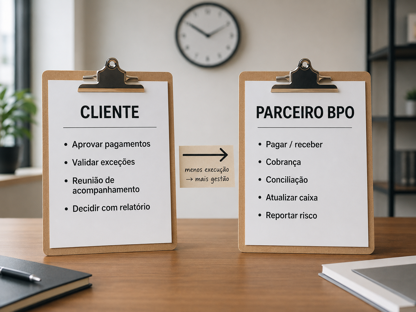 Rotina do cliente e rotina do parceiro de BPO após a contratação