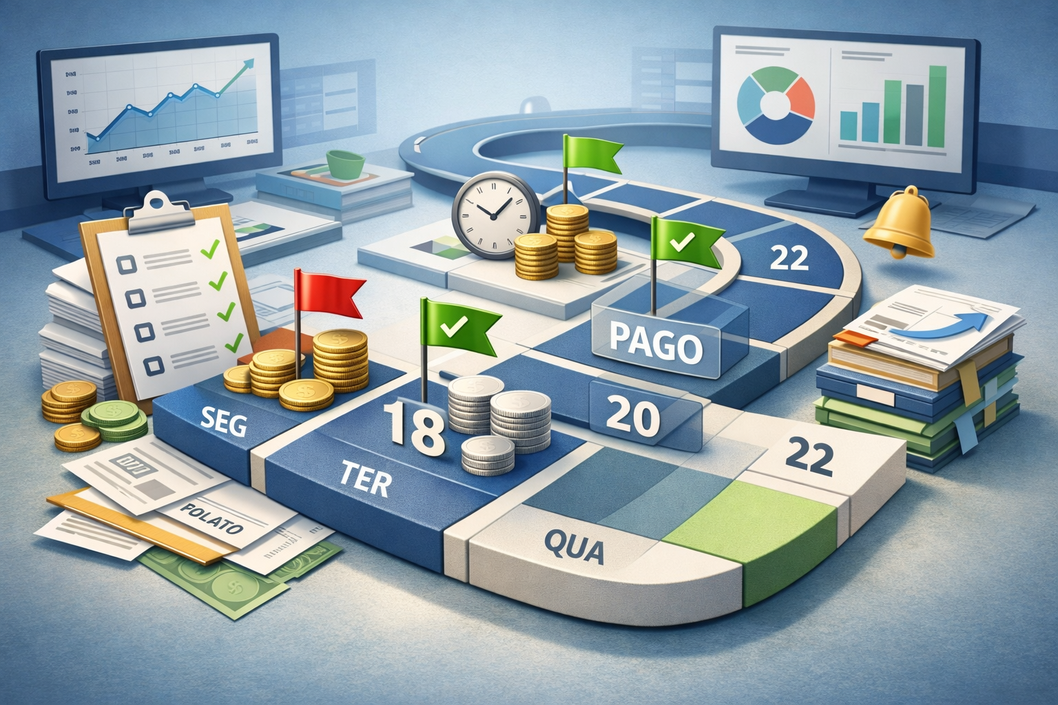 Gestão de contas a pagar com agenda de vencimentos organizada